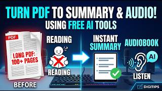 Turn ANY PDF into a Summary & Audio File in 5 Minutes! (100% Free AI Tools)
