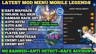 LATEST VIP SAFE MOD MENU DAMAGE HACK &amp;  UNLOCK ALL SKIN MAP HACK MLBB NO BAN 2026 GRATIS