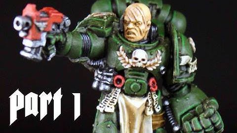 How to paint Dark Angels Space Marine part 1 by Lester Bursley