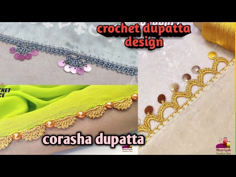 Crochet dupatta design/corasha dupatta design for winter 2024 - YouTube