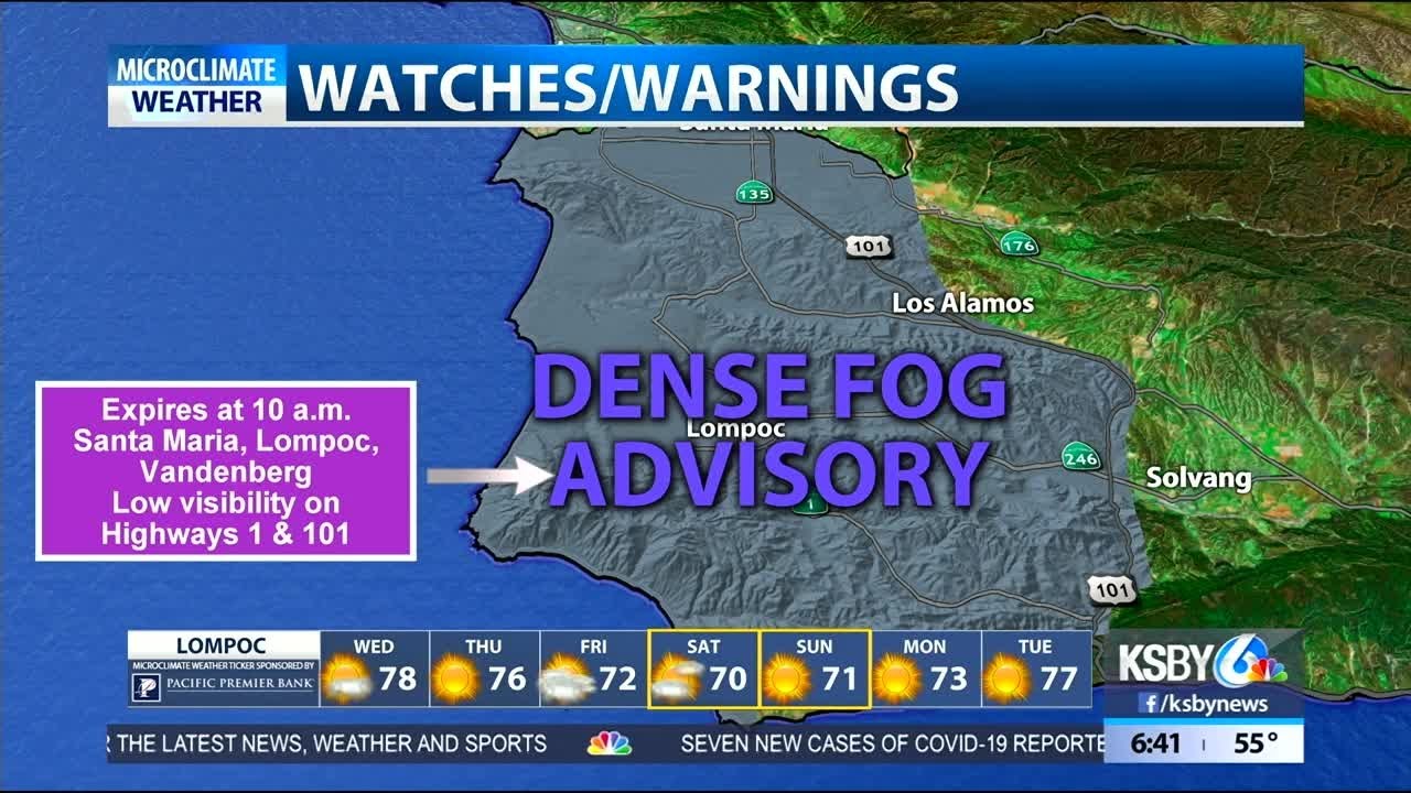 Dense fog, heat advisories issued for the Central Coast Wednesday - YouTube