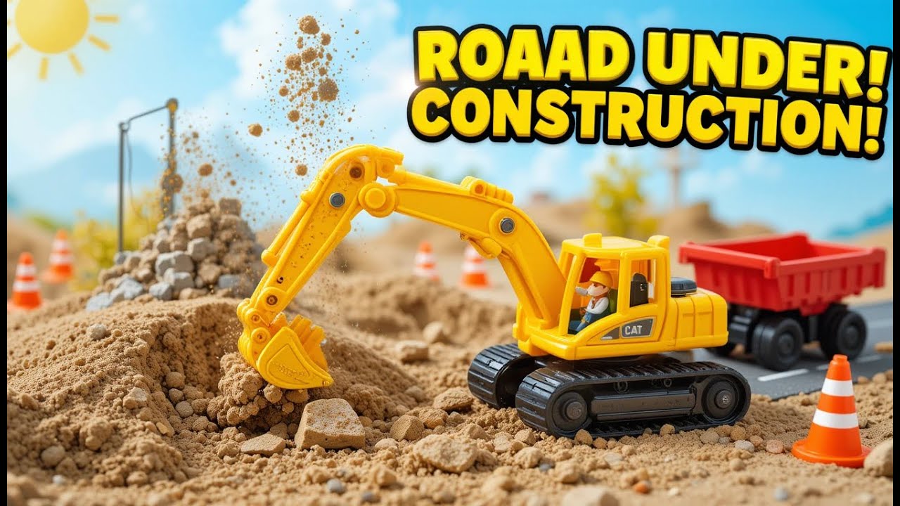 Realistic Toy Excavator Builds a Road! 🚧 14 Minutes of Construction Fun!