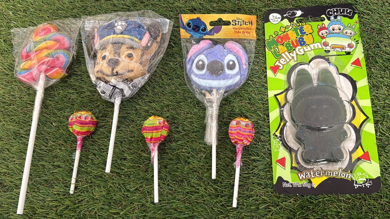 Labubu Stitch jellygum & loli ASMR 🍭 Disney Stitch Jelly Gummy Candy Unwrapping Satisfying Sounds