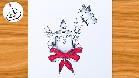 How to draw a Candle with Butterfly||Simple Pencil Sketch||Easy Drawing ideas for Beginners