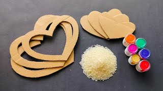 How to make wall hanging using cardboard and rice|| Sweet home craft idea