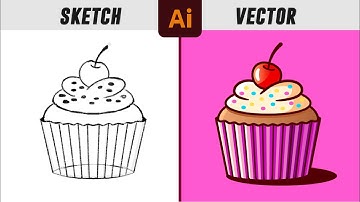 Adobe Illustrator Beginner Tutorial: Create a Vector Cupcake from Sketch (HD)