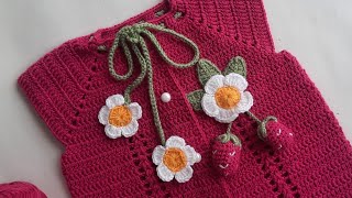 TIĞ YELEK MODEL YAPILIŞI.YELEK MODELLERİ.Baby girl crochet knit vest model making