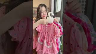 Tay Ngắn Quần Đùi Túi Ren Mẹ Bé Xinh Yêu