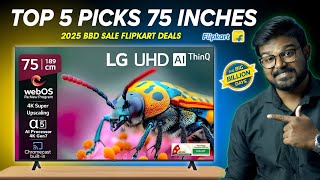 Premium🔥Best 75 inch 4K QLED TV in Flipkart Big Billion Sale 2025 | BBD Sale TV Offers