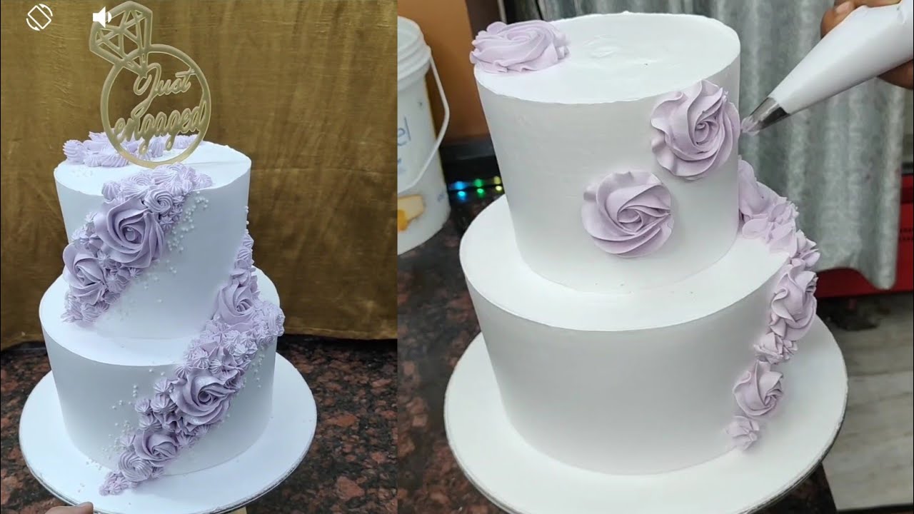Two Tier Cake Decoration Idea | Two Step Simple Cake Design | Best Cake 