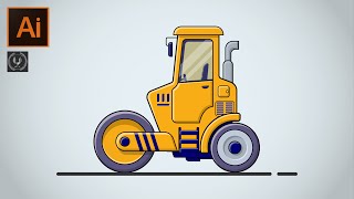 Adobe illustrator CC Tutorial - How to make a Road Roller Construction Vehicle Design