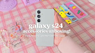 Samsung Galaxy S24 accessories unboxing💜aesthetic decor💜flip suitcase, nfc card💜갤럭시s24 악세서리 언박싱
