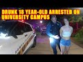 Bodycam DUI Arrest - Drunk 18-Year-Old Drives on University Campus Sidewalk