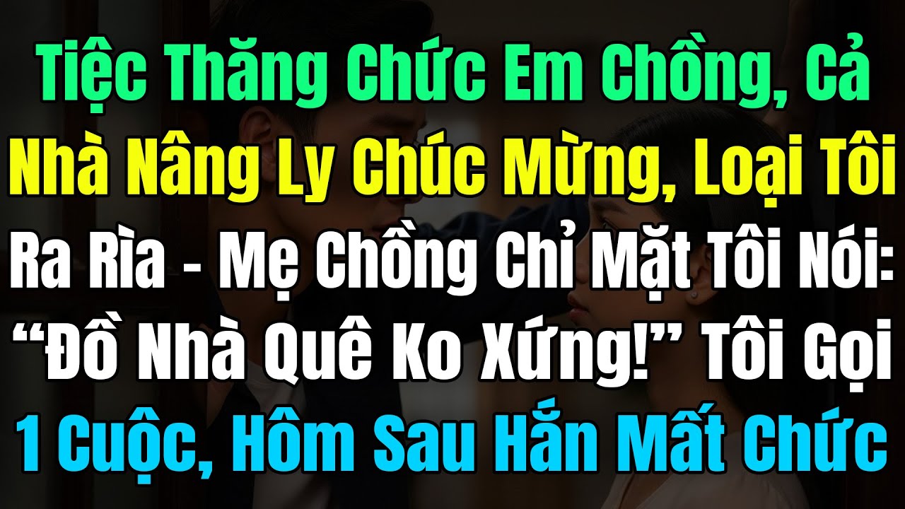 Tiệc Thăng Chức Em Chồng, Nhà Nâng Ly Chúc Mừng Loại Tôi Ra Rìa, Mẹ Chồng Nói: 