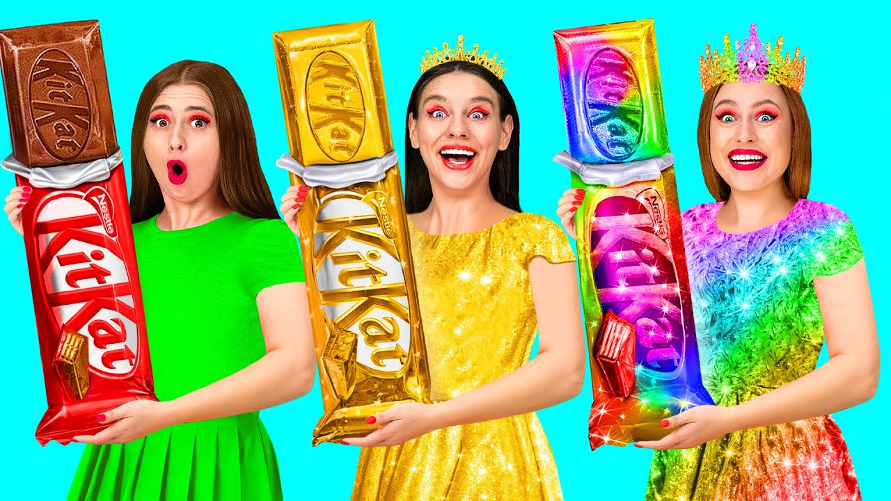 ريتش مقابل بروك مقابل تحدي غيغا للأغذية الغنية | معركة الغذاء Happy Fun