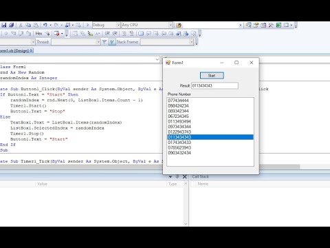 How to make Lucky Draw by Phone Number in listbox using VB.net