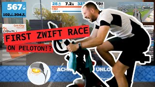 My first Zwift race (on a Peloton!?)