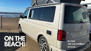 On the Beach at Weston-Super-Mare in our VW California Ocean Campervan
