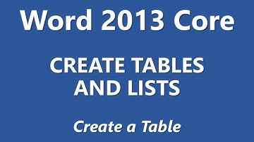 MOS Review - Word 2013 Core - Create Tables and Lists - Part 1 of 3