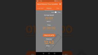 Speed Distance Time Calculator demo. An Android app by HAM apps. screenshot 1