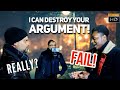 I can destroy your argument fail hashim vs overconfident christian  speakers corner  hyde park
