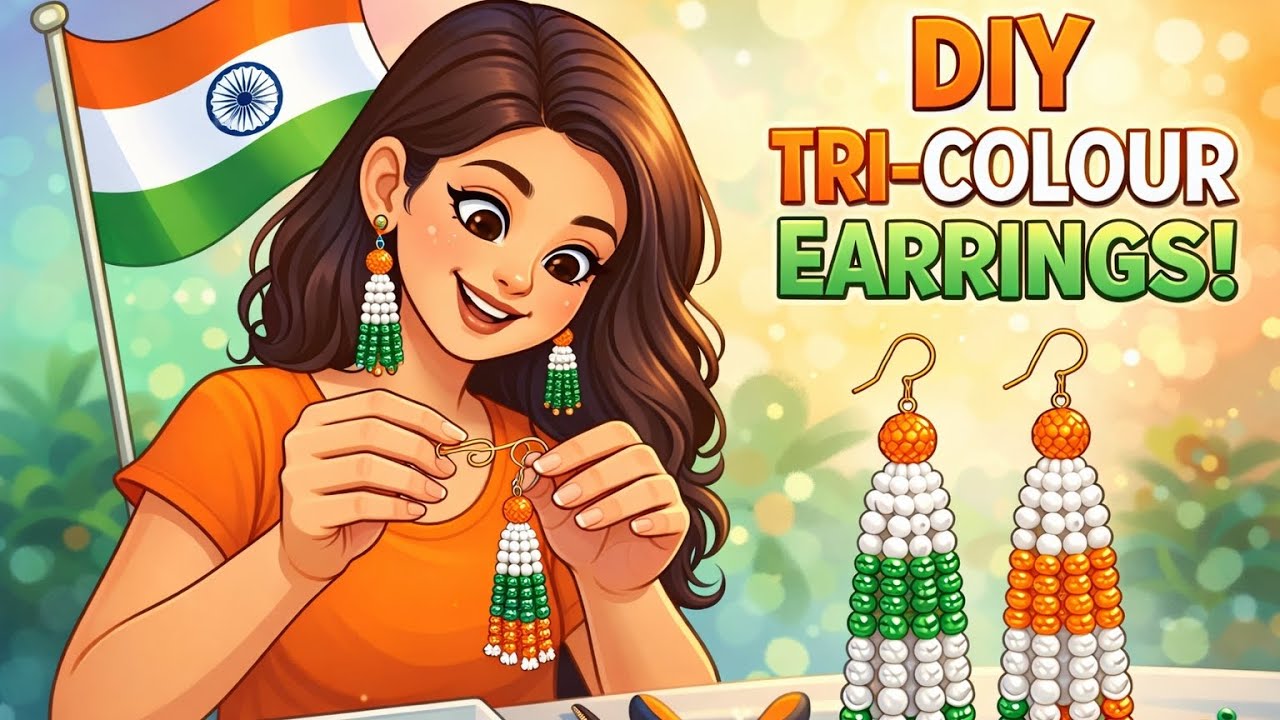 DIY Tricolour Earrings 🇮🇳 | Republic Day Special Handmade Jewellery | Easy & Beautiful