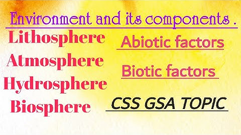 Environment and its component| Atmosphere Hydrosphere | Css GSA lectures
