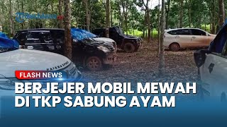 PENAMPAKAN Mobil Mewah Berjejer di TKP Judi Ayam di Way Kanan Lampung, Warga Ngaku Resah