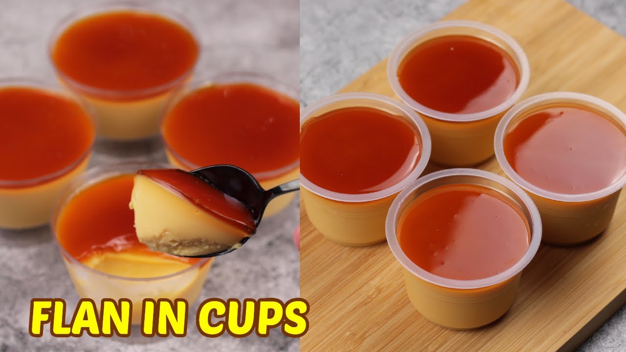 Leche Flan in Cups [ No Steam, No Bake, No Oven, No Mixer ] 