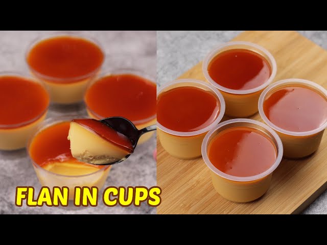 Leche Flan in Cups  [ No Steam, No Bake, No Oven, No Mixer ] class=