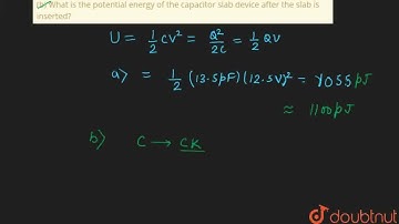 A parallel plate capacitor whose capacitance C is 13.5 pF  is charged by a battery to a potentia...