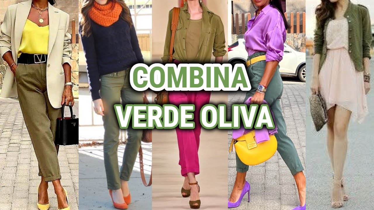 COMBINACIONES de MODERNAS en COLOR VERDE OLIVA OUTFITS MODERNOS EN TONOS VERDE OLIVA MODA MUJER - YouTube