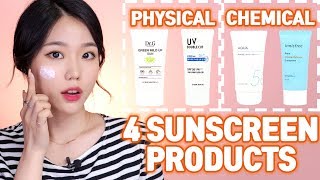 2Physical Sunscreens and 2Chemical Sunscreens. Comparison of 4 sun care products🌞 screenshot 3