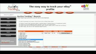 Ebay Sellers AuctionTracking.com How to Navigate and create Sales Reports