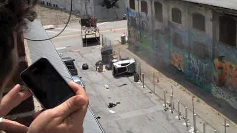 Car toss - Filming of Transformers 3