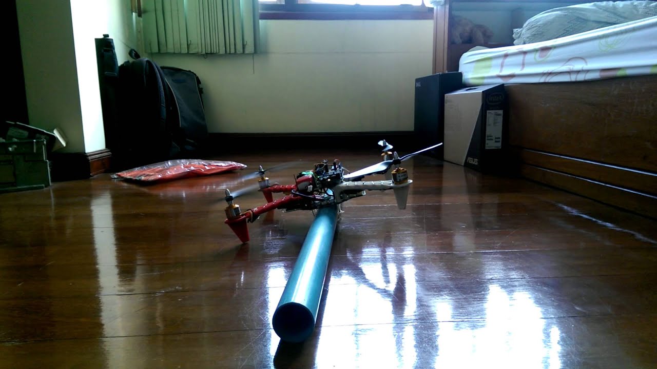 Quadrotor flight control test 1 - YouTube