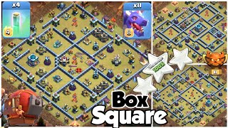 Invisible Drag Cwl Attack Strategy | Popular Th13 Box Square Base 3 Star #162 | COC Sundar