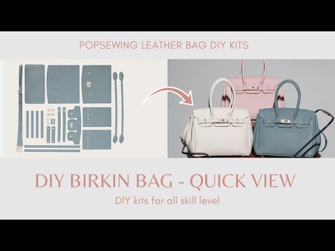 POPSEWING Top Grain Leather Birkin Bag Handbags DIY Kit for Female