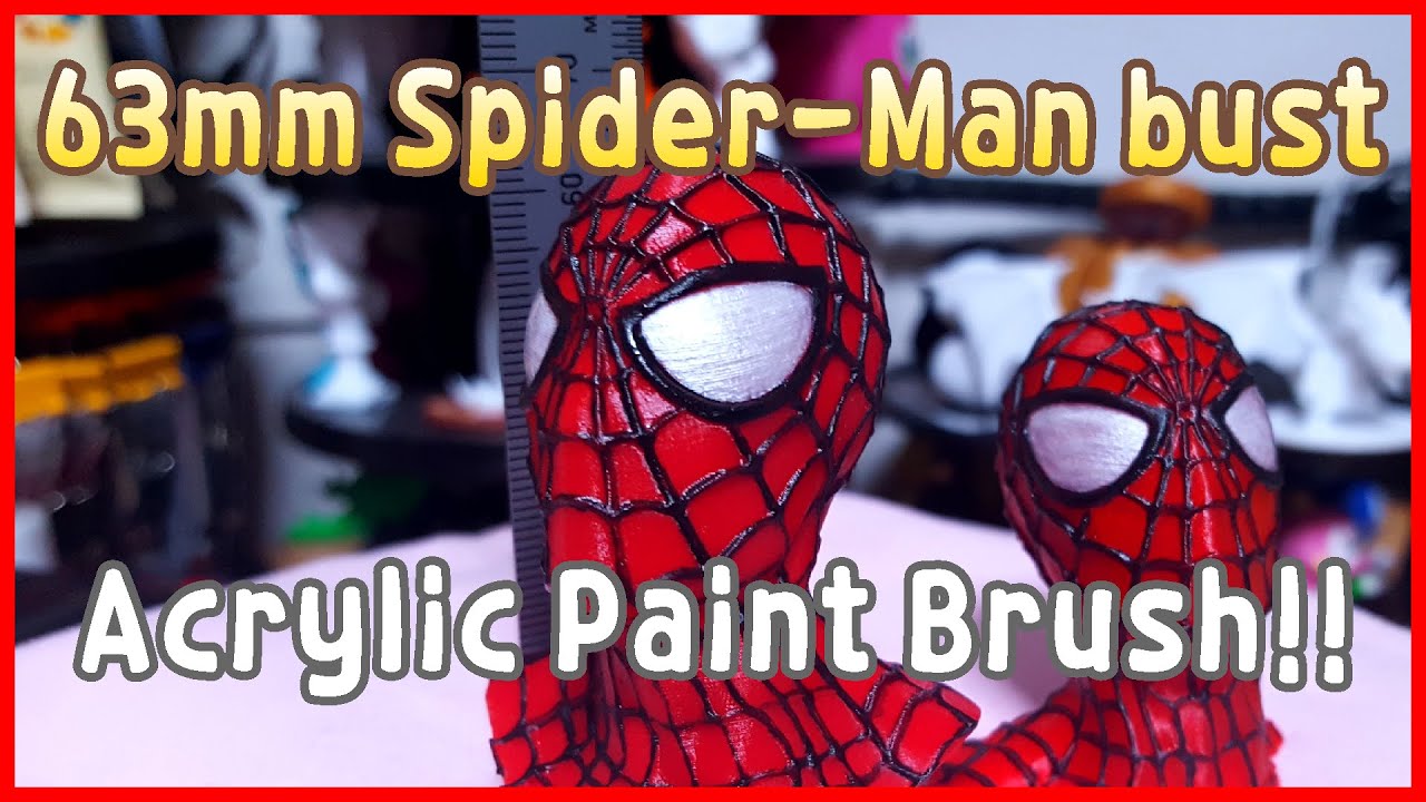Spider Man Bust Acrylic Paint Brush 63mm Height Scale