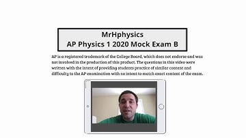 Physics 1 Mock Exam B 2020 - MrHphysics