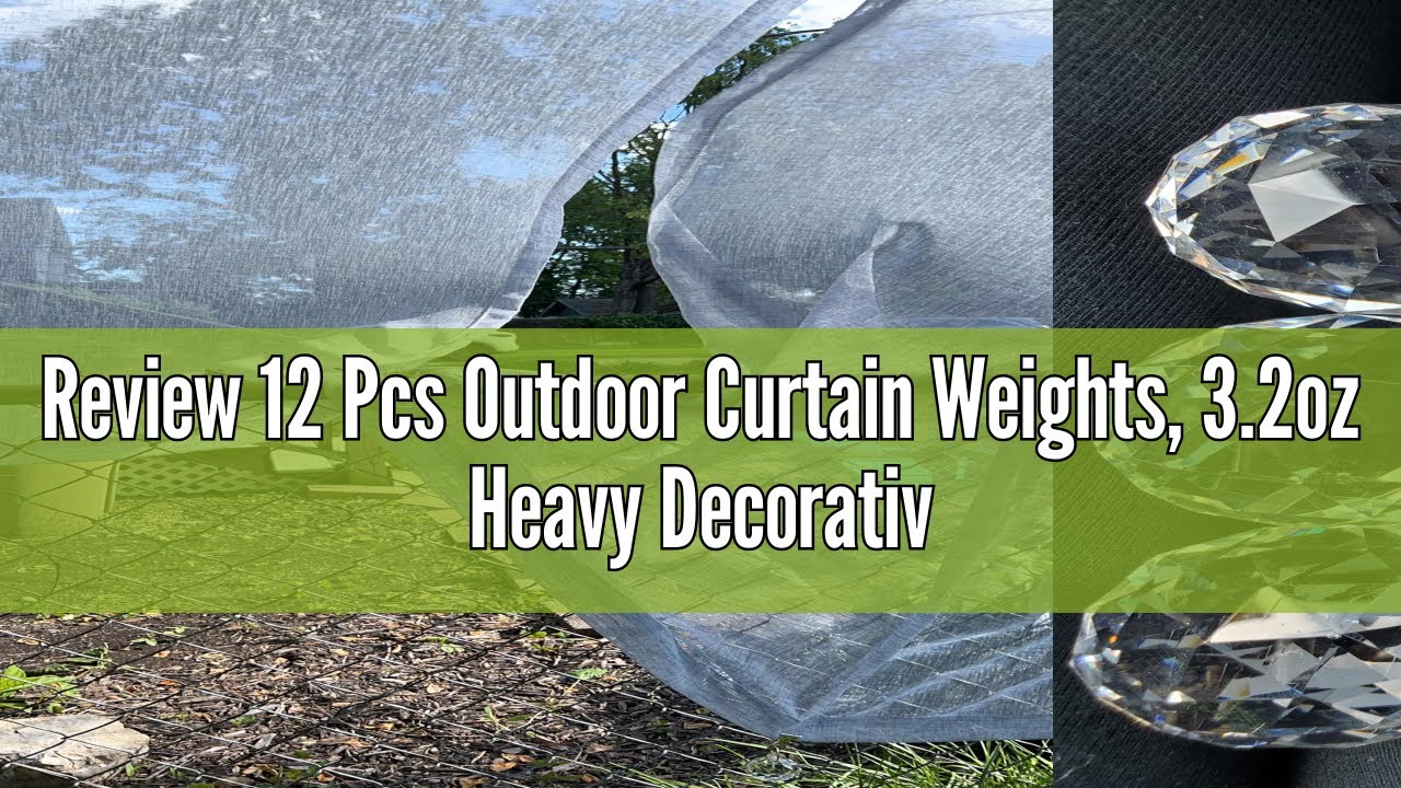 Review 12 Pcs Outdoor Curtain Weights, 3.2oz Heavy Decorative Drapery Weights, Transparent Crystal B