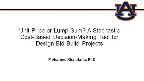 Unit Price vs Lump Sum for Design-Bid-Build Researching Projects