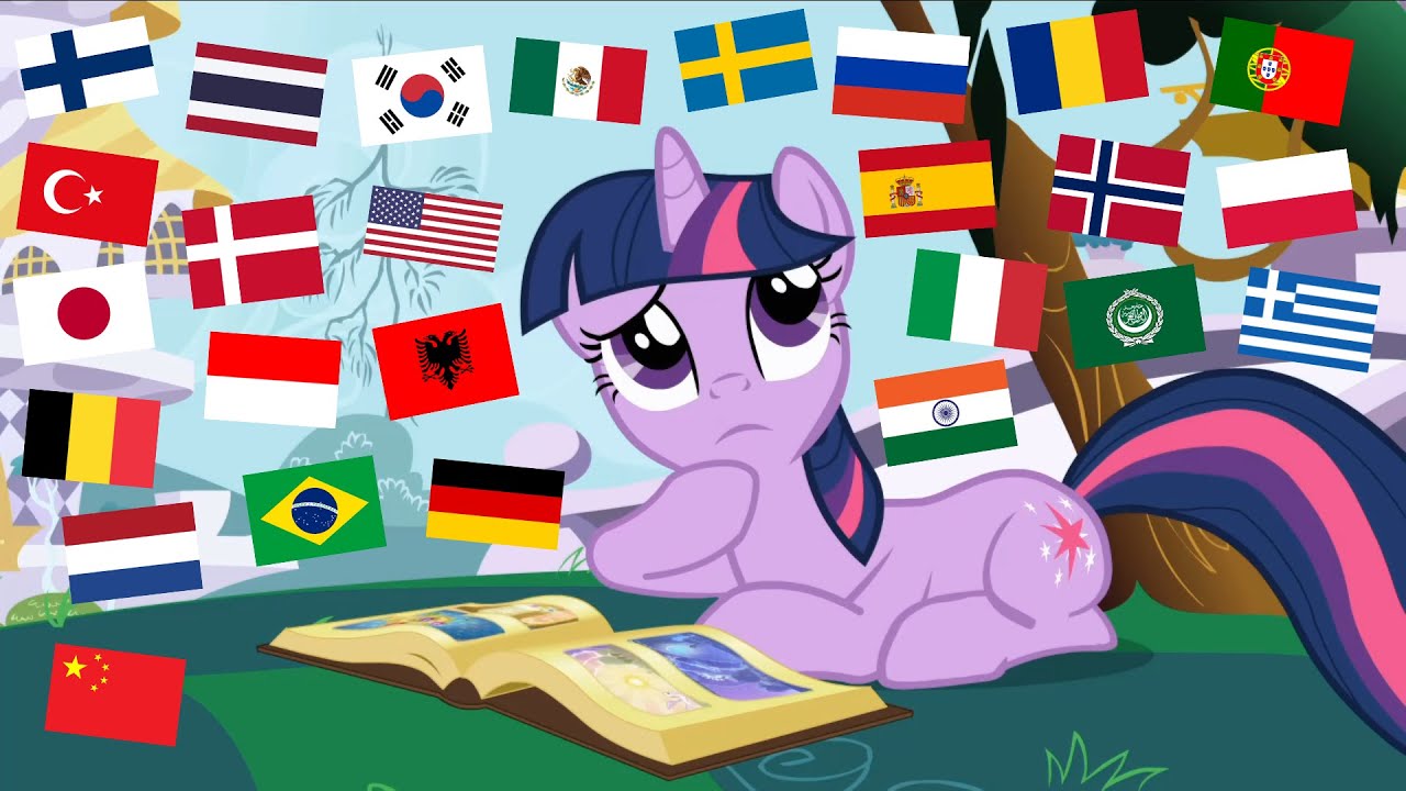 My Little Pony - Twilight Sparkle reads about the Elements of Harmony in DIFFERENT LANGUAGES #mlp