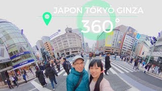 JAPON 360° Ginza, quartier chic de Tôkyô, Chûô dôri piéton dimanche VIDÉO SPHÉRIQUE 4K Ricoh Theta V