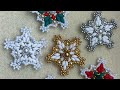 Snowflake, Beaded Christmas Star ⭐️ #beadedstar #beadedchristmasstar