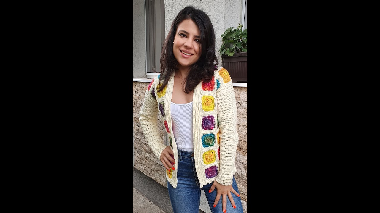 Crochet jacket with granny squares YouTube