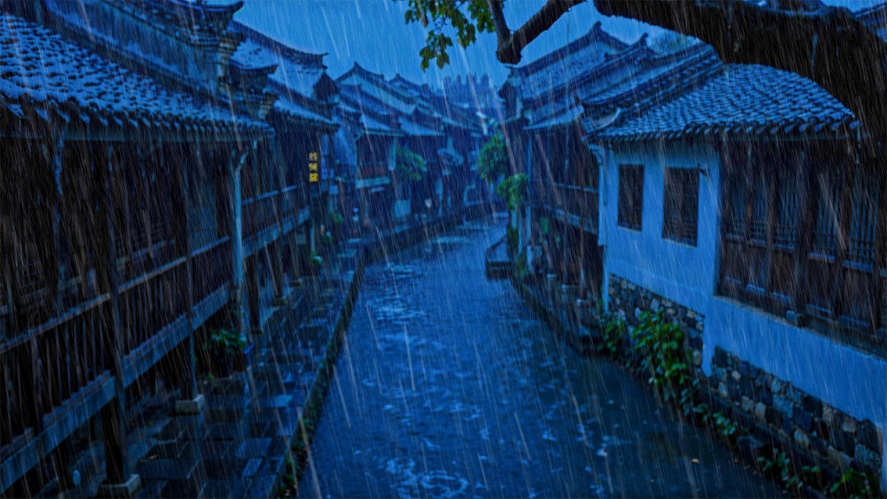 Засыпайте мгновенно под звуки сильного дождя и грома ночью ⛈️ Звуки дождя по жестяной крыше для сна