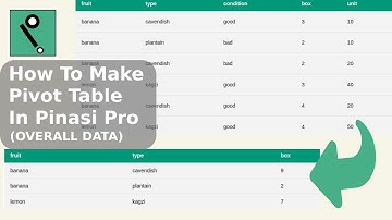 How To Make a Pivot Table (OVERALL DATA) || With PINASI