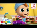 The Train Wheels | Little Angel | 🚌Wheels on the BUS Songs! | 🚌Nursery Rhymes for Kids