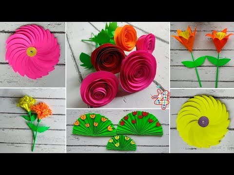 5 Easy Paper Flower Craft Ideas | DIY Videos